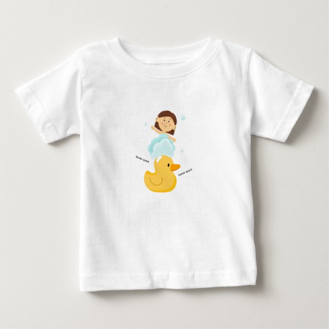 Camiseta De Bebé Baby T-Shirt with duck and girl (Anverso)