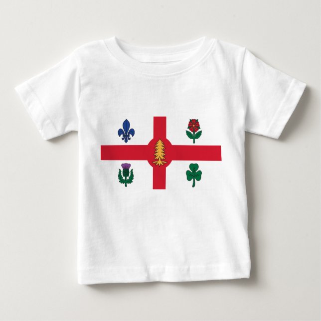 Camiseta De Bebé Baby T-Shirt with Flag of Montreal (Anverso)