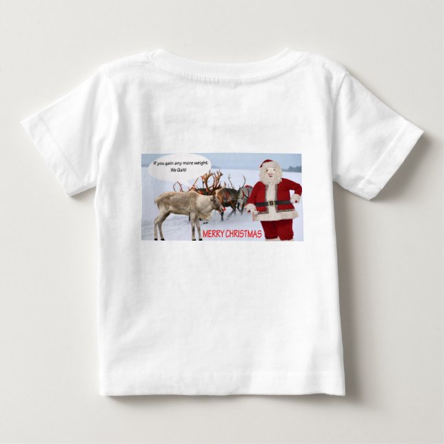 Camiseta De Bebé baby tee merry christmas santa pig (Reverso)