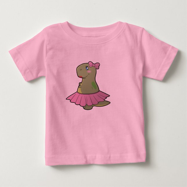 Camiseta De Bebé Baby Tutu Girl Dinosaur T-Rex Bodysuit (Anverso)