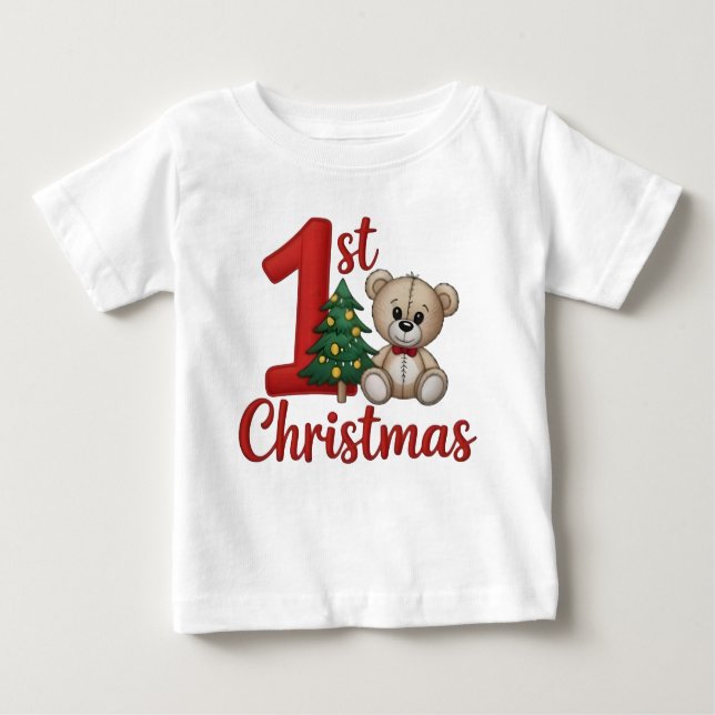Camiseta De Bebé Baby's 1st Christmas Embroidery Kit – Celebrate Th (Anverso)