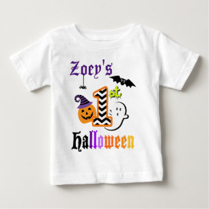 Camiseta De Bebé Babys First Halloween Shirt w Pumpkin