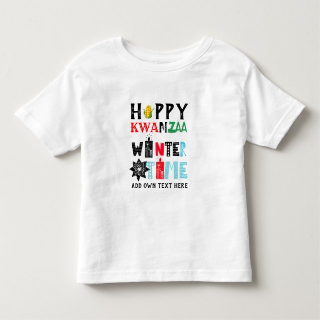 Camiseta De Bebé Babys First KWANZAA Tshirt Añadir nombre a persona (Anverso)