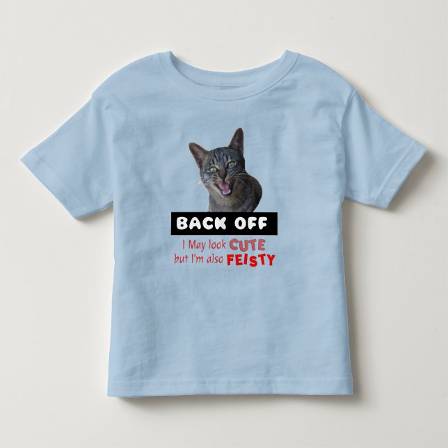 Camiseta De Bebé BACK OFF Cute Cat - Cute pero Feisty (Anverso)
