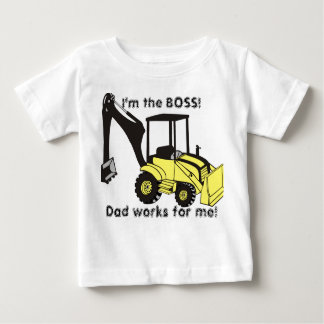 Camiseta De Bebé backhoe_loader, ¡soy el BOSS!, papá trabaja para m
