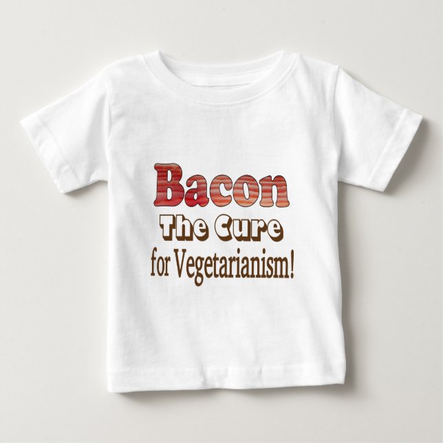 Camiseta De Bebé Bacon vegetariana (Anverso)