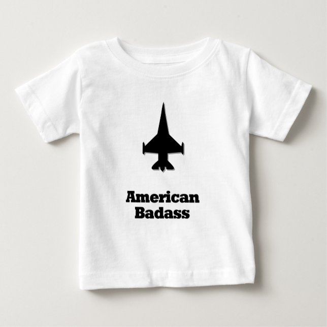 Camiseta De Bebé Badass contra Jet American (Anverso)