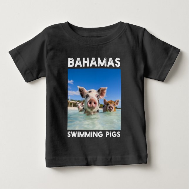 Camiseta De Bebé Bahamas Nieve Cerdos Exuma (Anverso)
