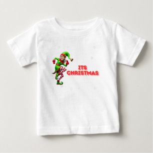 Camiseta De Bebé Bailando feliz elfo con el diseño de sus Navidades