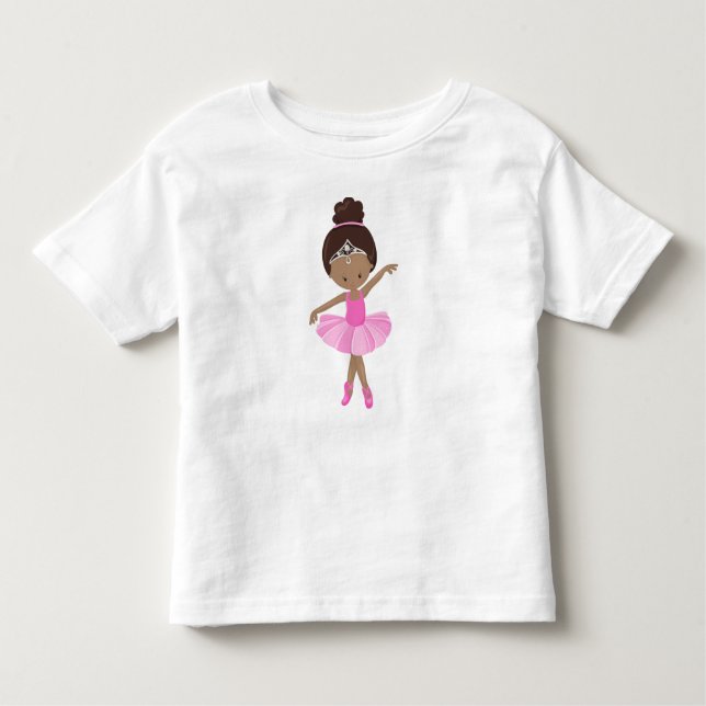 Camiseta De Bebé Bailarina Afroamericana, Tutú Rosa, Niña de Ballet (Anverso)