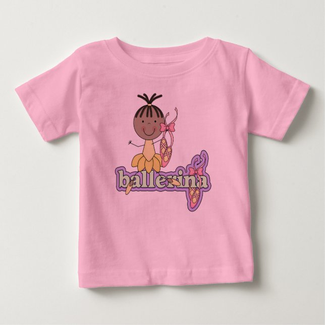 Camiseta De Bebé Bailarina - Bebé afroamericana amarilla (Anverso)
