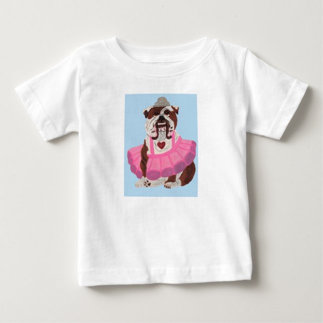 Camiseta De Bebé Bailarina Bulldog (Anverso)