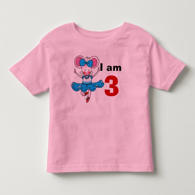 Camiseta De Bebé bailarina de 3 años de edad chica (Anverso)