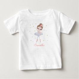 Camiseta De Bebé Bailarina de Tutú Lindo Cumpleaños Personalizado N