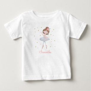 Camiseta De Bebé Bailarina de Tutú Lindo Cumpleaños Personalizado N