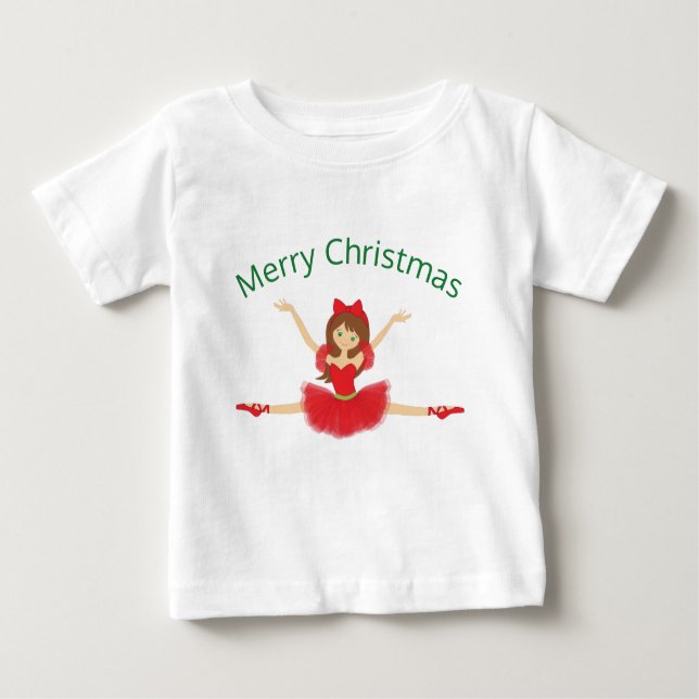 Camiseta De Bebé Bailarina Feliz Navidad | Ballet (Anverso)
