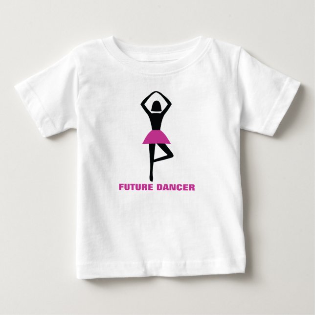 Camiseta De Bebé Bailarina futura, bailarina negra, personalizado r (Anverso)