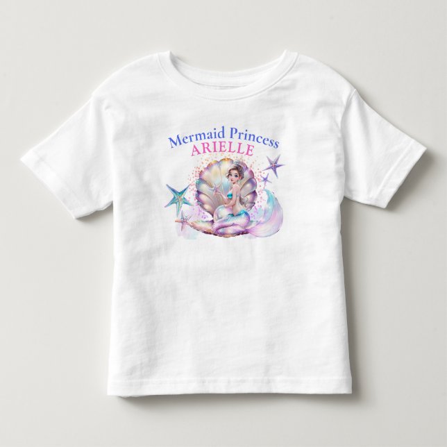 Camiseta De Bebé Bajo el Mar Mermaid Princess Birthday (Anverso)