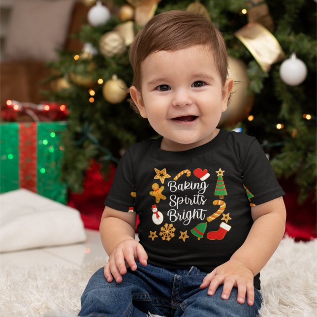 Camiseta De Bebé Baking Spirit Bright Gingerbread Navidades Cookie (Subido por el creador)