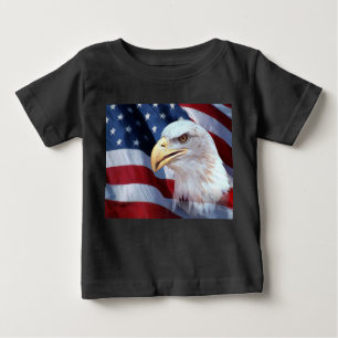 Camiseta De Bebé bald Eagle head American flag Fourth of July
