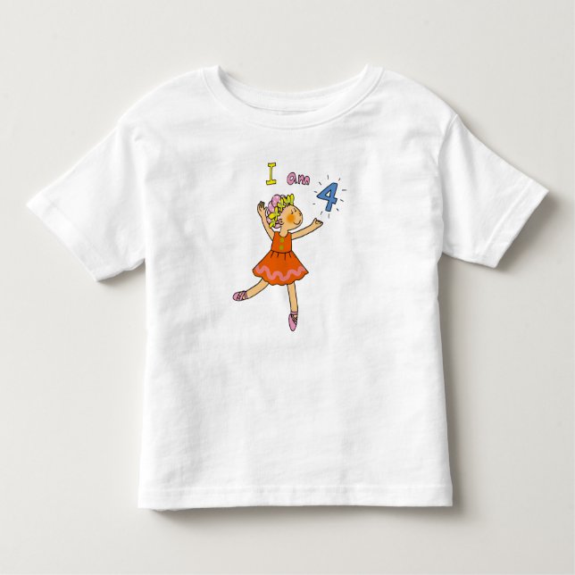 Camiseta De Bebé Balerina de 4 años (Anverso)