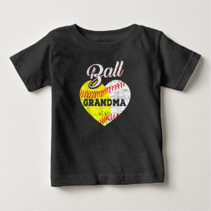 Camiseta De Bebé Ball Grandma Baseball Softball Heart-Shirt