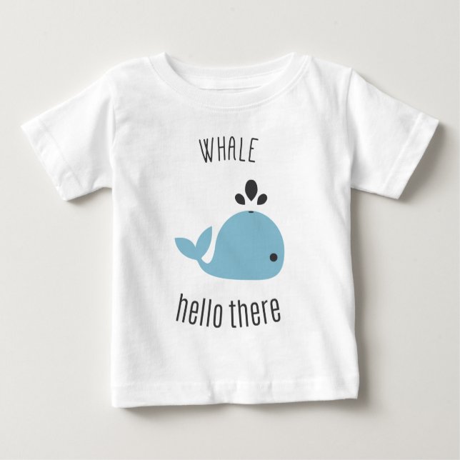 Camiseta De Bebé ¡Ballena adorable (bien) hola allí! (Anverso)