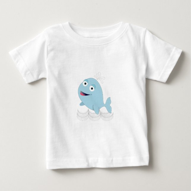 Camiseta De Bebé Ballena azul (Anverso)