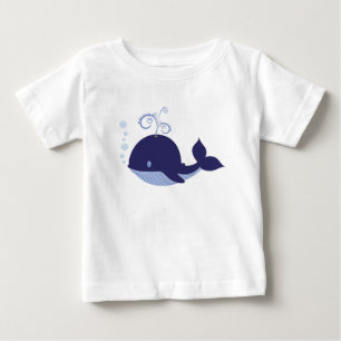 Camiseta De Bebé Ballena azul bonito