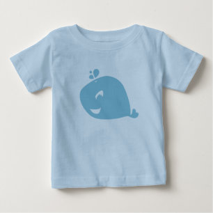 Camiseta De Bebé Ballena azul feliz y linda