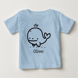 Camiseta De Bebé Ballena bebé adorable - Kawaii Sea Creature Line A