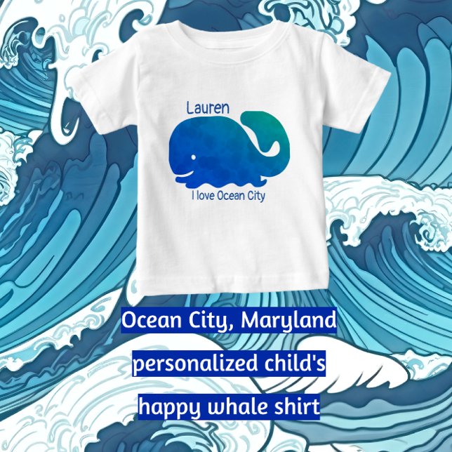 Camiseta De Bebé Ballena colorida de Ocean City Maryland (Subido por el creador)