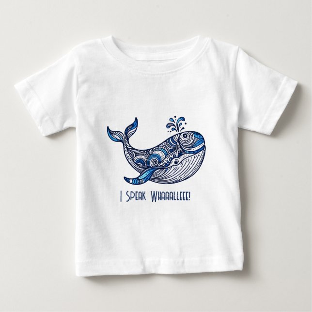Camiseta De Bebé Ballena: ¡Hablo Whaalleee! (Anverso)