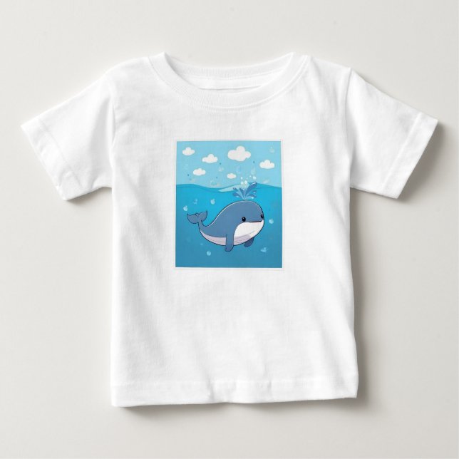 Camiseta De Bebé ¡Ballena linda! (Anverso)