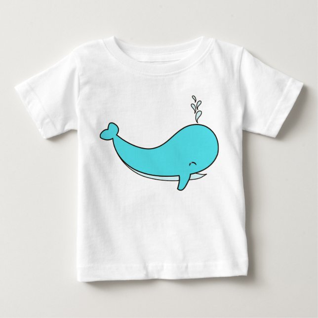 Camiseta De Bebé Ballena, Mar, Agua (Anverso)