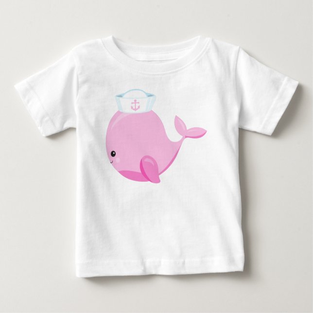 Camiseta De Bebé Ballena marinera, ballena dulce, ballena pequeña,  (Anverso)