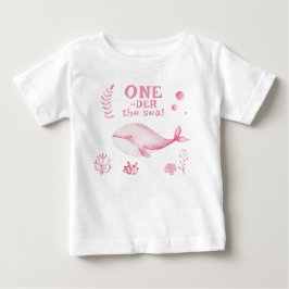 Camiseta De Bebé Ballena Rosa Oneder El Mar 1er Cumpleaños 