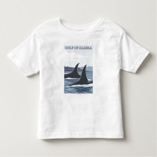 Camiseta De Bebé Ballenas #1 - el golfo de Alaska de la orca