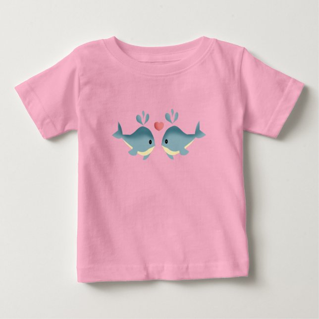 Camiseta De Bebé ballenas bebé (Anverso)