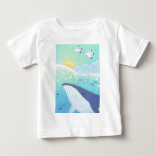 Camiseta De Bebé Ballenas, gaviotas y Ilustracion marítimo