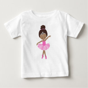 Camiseta De Bebé Ballerina afroamericana, Tutu rosado, Chica de bal