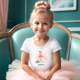 Camiseta De Bebé Ballerina Blond Rosa Nombre Verde azulado Cumpleañ