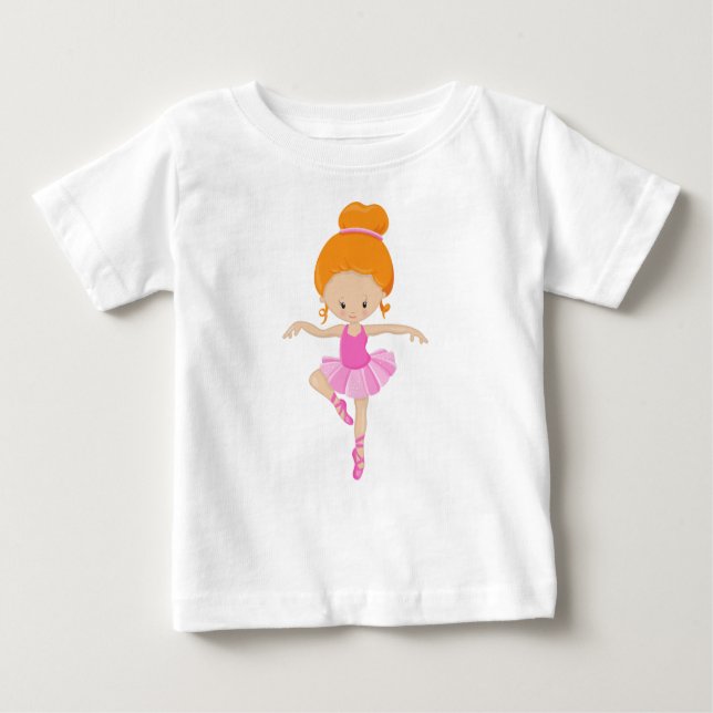 Camiseta De Bebé Ballerina, Chica de ballet, Baile Ballet, Naranja  (Anverso)