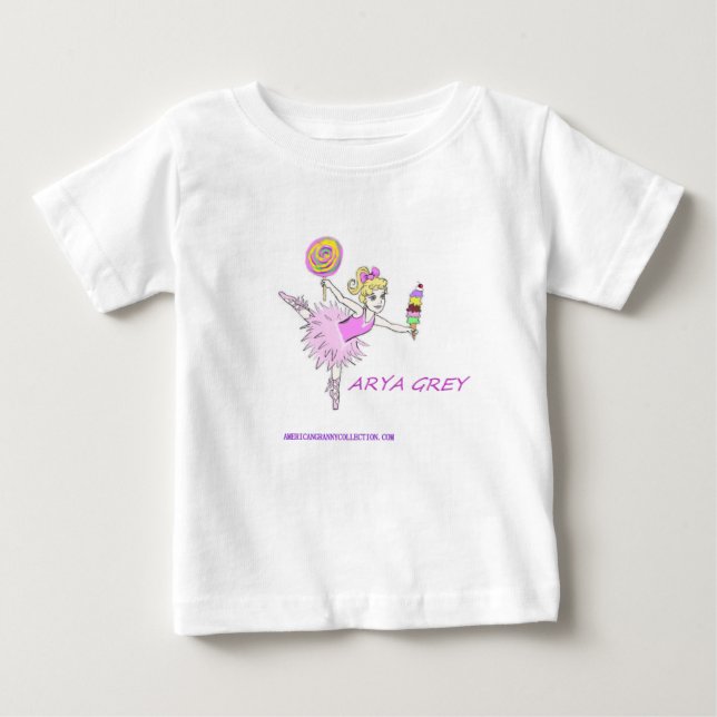 Camiseta De Bebé Ballerina con nombre personalizado (Anverso)