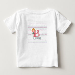 Camiseta De Bebé Ballerina de Monograma “B” Rosa Pastel