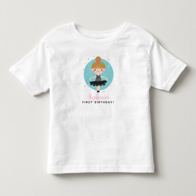 Camiseta De Bebé Ballerina linda con niños de vestir negro Fiesta d (Anverso)