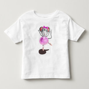 Camiseta De Bebé Ballerina Mouse divertida bebé bailarina de ballet