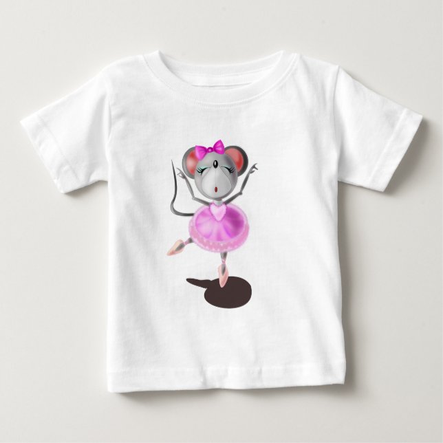 Camiseta De Bebé Ballerina Mouse divertida bebé bailarina de ballet (Anverso)