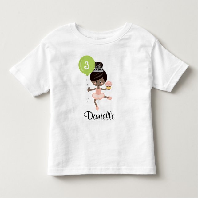 Camiseta De Bebé Ballerina Nacimiento Infantil Niños Camisas Africa (Anverso)