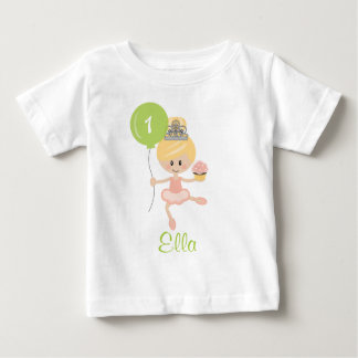 Camiseta De Bebé Ballerina Primer cumpleaños Shirt Blonde